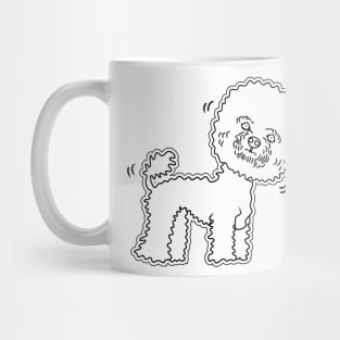 line art illustration of a cute poodle Mug